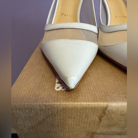 Christian Louboutin White leather galavity 85 Women\'s pumps size 40
